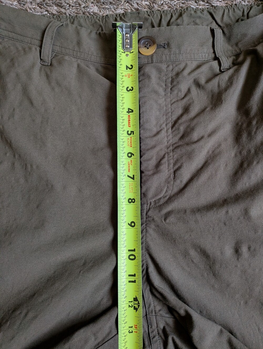Vuori Green Cotton Blend Wide Leg 35" High Rise Carpenter Pants Women's L - Picture 7 of 10